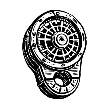A vintage style illustration showing cipher wheel