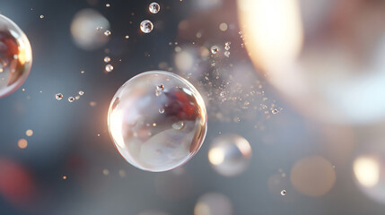 Microscopic Spheres: Abstract Liquid Bubbles, Scientific Background Texture