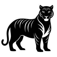Tiger vector clean black silhouette design white background
