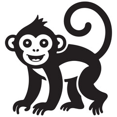 Obraz premium cute cartoon cat monster vector illustration with funny baby kitten face and happy pet character