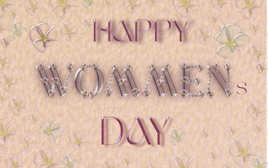 Happy women's day design. Graphic vector illustration. Happy March 8th for all mowen of the world. Background for print. Beautiful and cute women's day illustration.