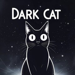 black cat on the moon