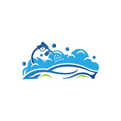 vintage logo car wash vector template illustration Free Vector