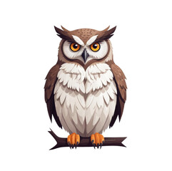 Naklejka premium A brown owl observing the surroundings