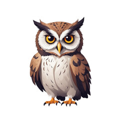 Naklejka premium A brown owl observing the surroundings