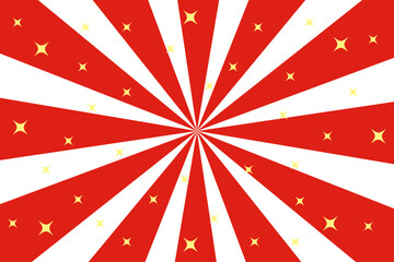 キラキラマークと集中線の背景イラスト（紅白）	