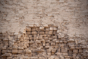 The Bent Pyramid at Dahshur, built by Pharaoh Sneferu during the Old Kingdom, shows a unique change in angle midway up its structure.