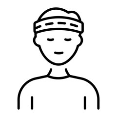 An outline style icon depicting headband