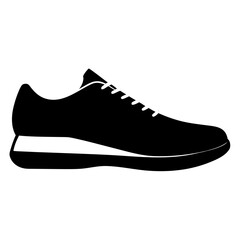 Shoes Side Profile vector clean black silhouette design white background