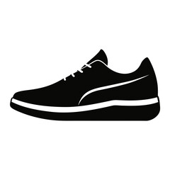 Shoes Side Profile vector clean black silhouette design white background