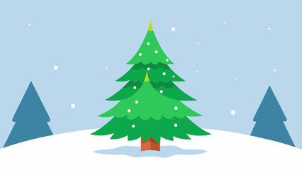 giant christmas tree snowy forest clearing