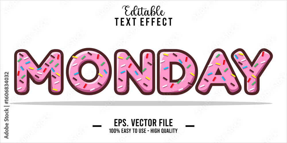 Poster monday text style effect, editable text effect