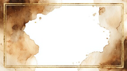 Elegant gold frame with artistic watercolor texture, perfect for invitations and elegant designs