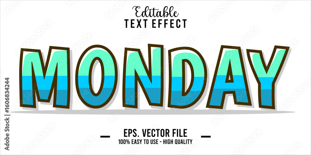 Poster monday text style effect, editable text effect