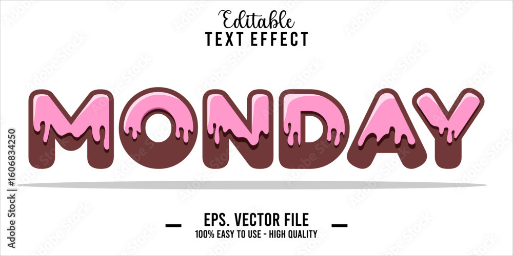 Poster monday text style effect, editable text effect