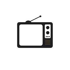 Obraz premium Illustration of a vintage television set with antenna and control panel details