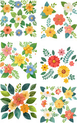 Obraz premium Colorful Floral Designs Six Unique Flower Arrangements.