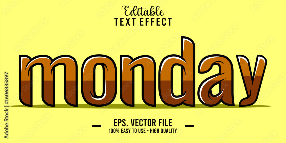 Poster monday text style effect, editable text effect