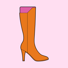 vector illustration of thigh high boots