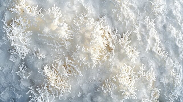 Alpine snow surface macro frost crystal texture weathered natural formations organic winter background patterns design