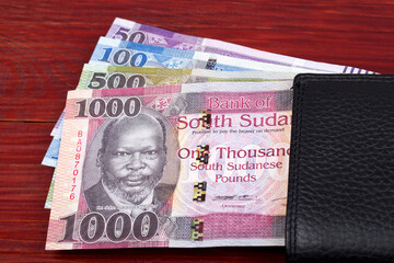 South Sudanese money - Pound in the black wallet