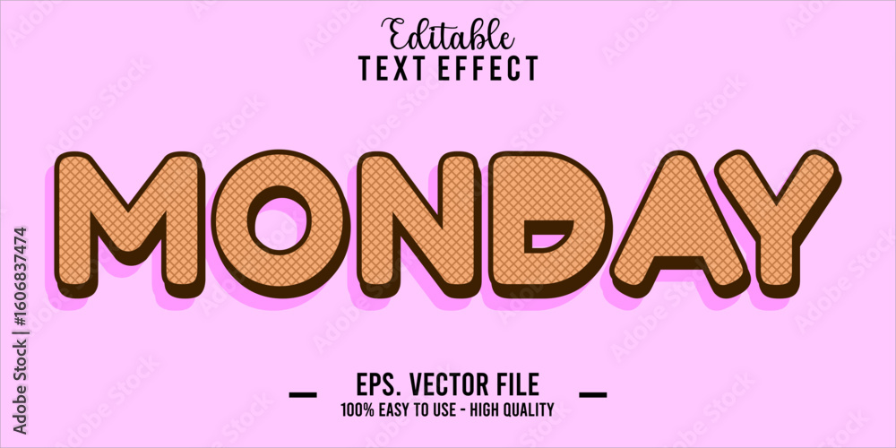 Poster monday text style effect, editable text effect