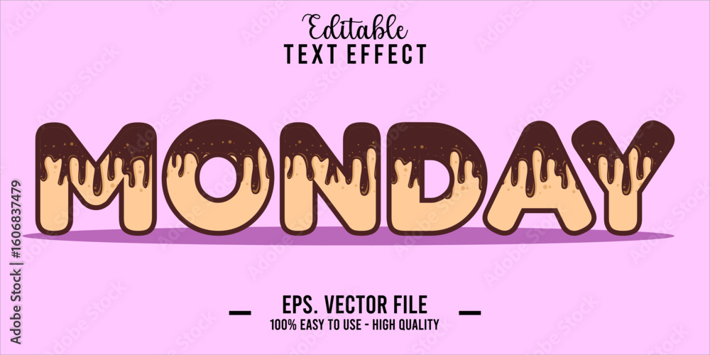 Aufkleber monday text style effect, editable text effect