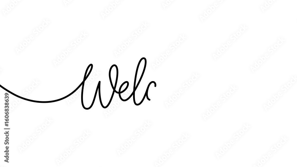 Poster animation of a single line drawing of the word 