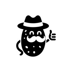 Whimsical Potato Character with Hat Mustache and Thumbs Up Gesture.