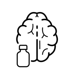 Psychiatric medication, brain therapy - vector icon