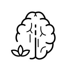 Mindfulness and mental well-being, calm mind - vector icon
