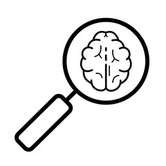 Psychological observation, brain research and analysis - vector icon