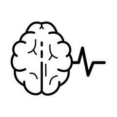 Brain activity, neurological function - vector icon