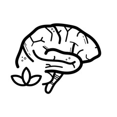 Mindfulness and mental well-being, calm mind - vector icon