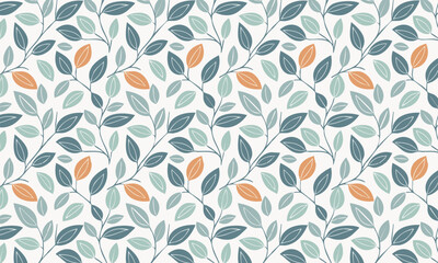 Elegant seamless pattern with modern botanical vines and leaves, Stylish vector background for fashion and home decor