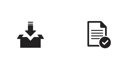  Download Box and Document Completion Icons