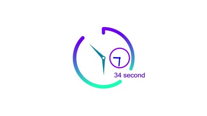 34 Second timer clock icon animation. and creating a stunning video.4k video.