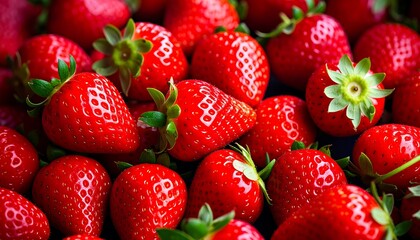 Close-up of fresh red strawberries