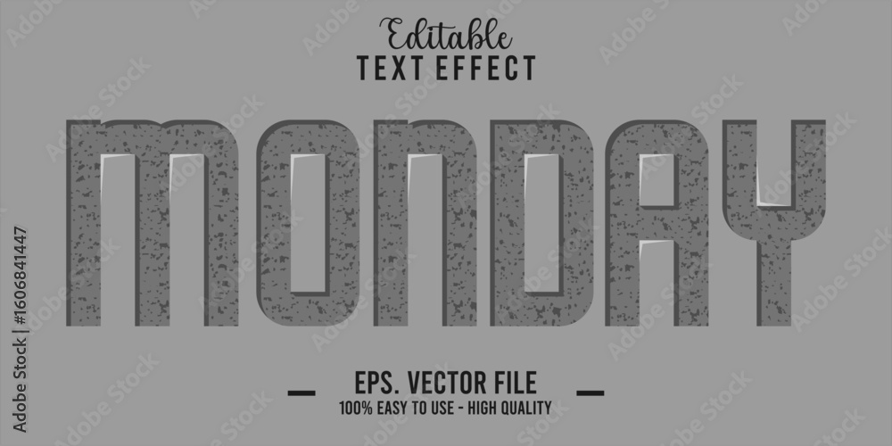 Poster monday text style effect, editable text effect