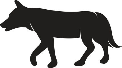 Vector, isolated black silhouette of a dog, collection