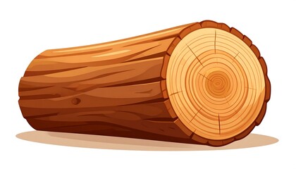 Cartoon log, light brown, detailed