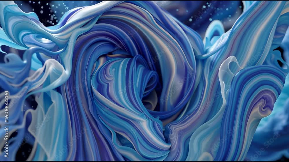 Poster abstract blue swirl fluid pattern digital art modern background vibrant texture dynamic movement cre