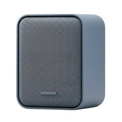 Obraz premium A close-up view of a modern, rectangular blue speaker isolated on a transparent background, png, cutout