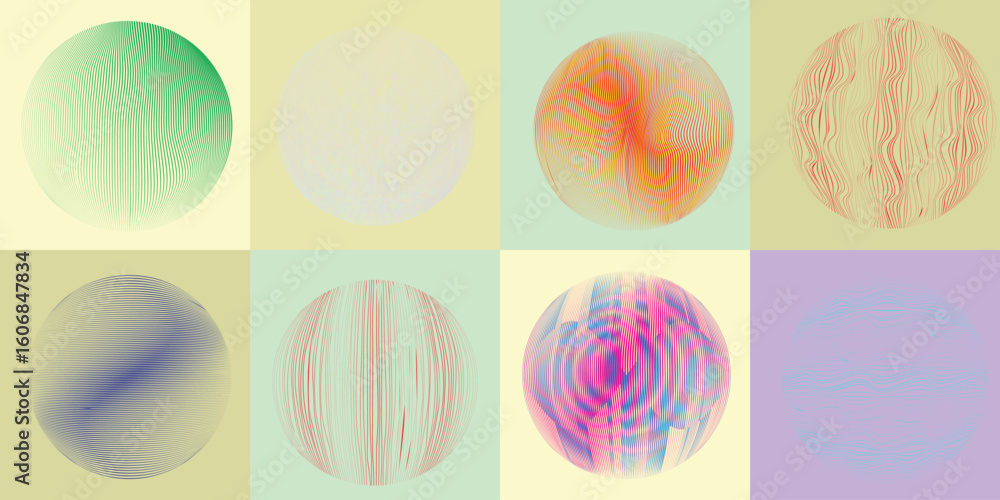 Fototapete lines and dots in circle form .rotate rounded shape vector .rotating dots form a circle .rotating an