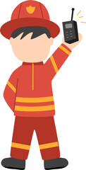 cute firefighter character