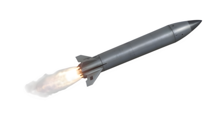 Transparent Flying AGM-183A ARRW Missile – Hypersonic Weapon PNG Cutout