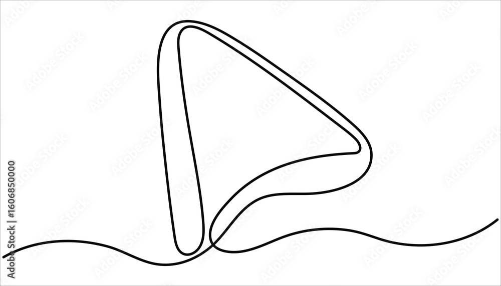 Fototapete continuous drawing of cursor arrow. one line icon of cursor arrow. continuous line art drawing style