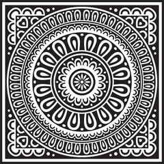 Classic greek black monochrome square ornament. Vector pattern, ancient hellenic rectangle. European border.
