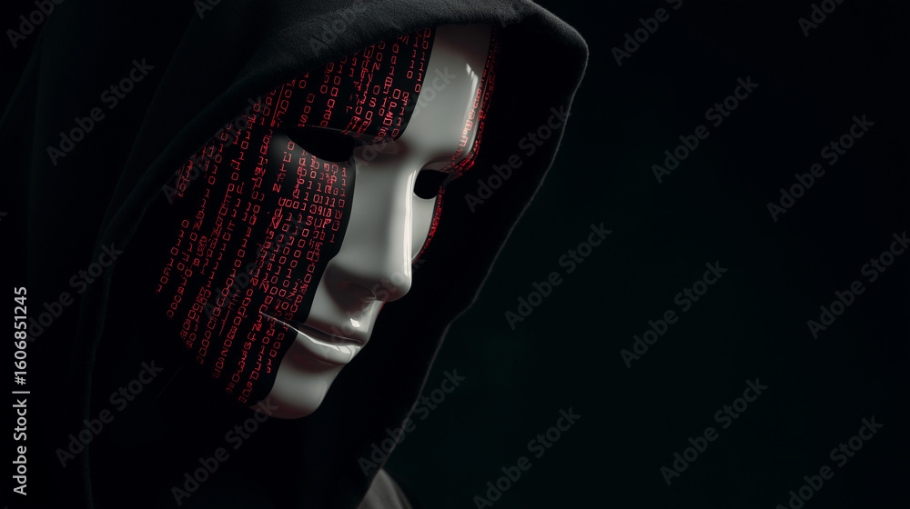 Poster digital mask unveiled: a hacker's anonymous identity in the shadows