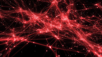 Red Digital Network: Abstract Connection, Technology Background and Deep Learning